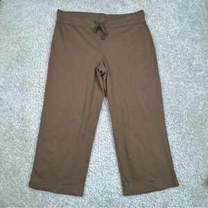 NEW Tommy Bahama Lounge Crop Pants. Comfy Knit Pull On Drawstring Brown Small